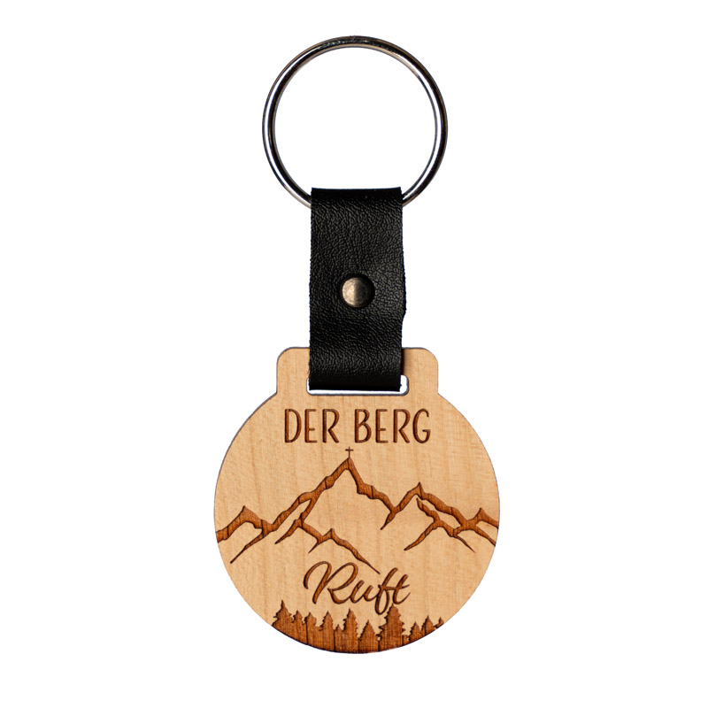 Schlüsselanhänger aus Holz Motiv: Der Berg Ruft