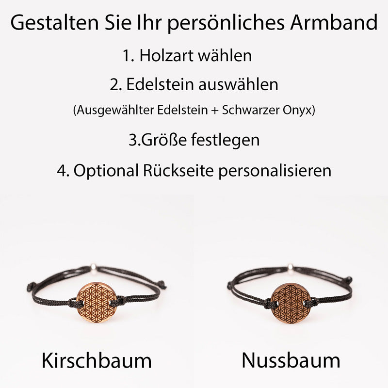 Armband Blume des Lebens mit Edelsteinen