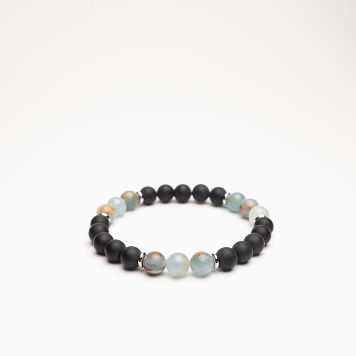 Blauer Calcit und Schwarzer Onyx Armband