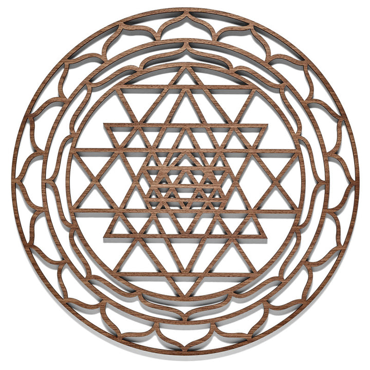 Sri Yantra Nussbaum Wandbild